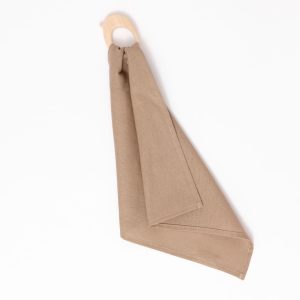 Desert Lark - Linen + Maple Ring Teether
